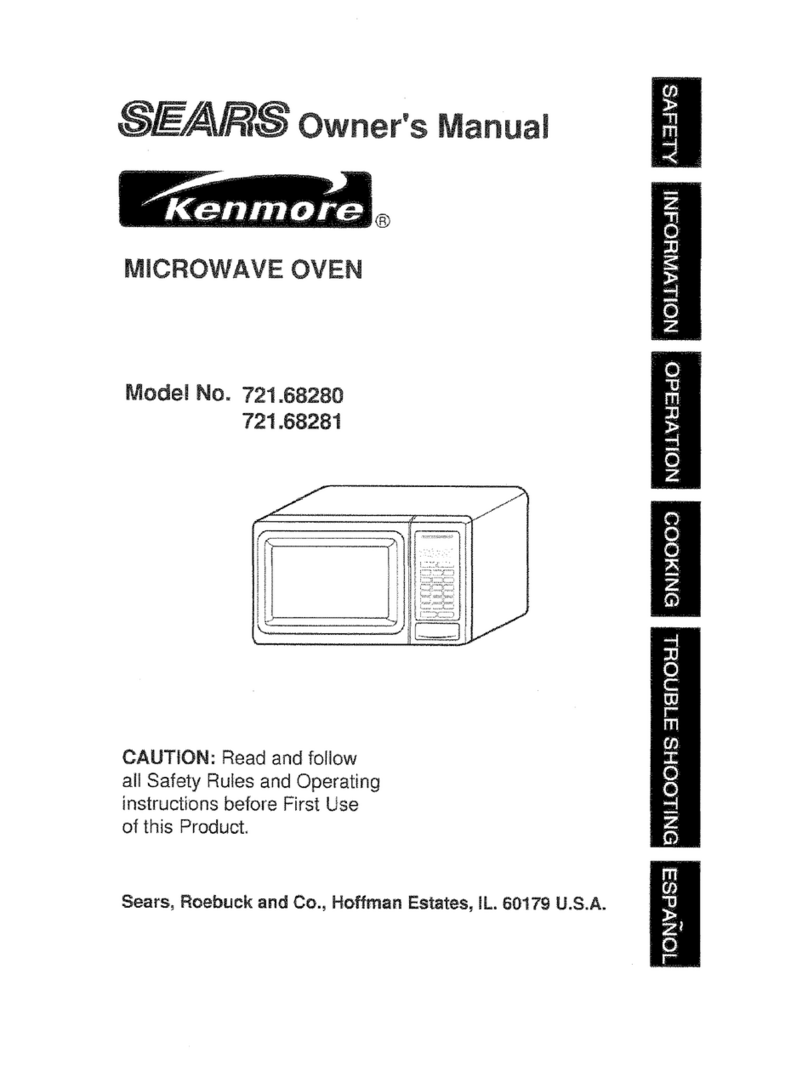 Kenmore Sears 721.68280 owner's manual