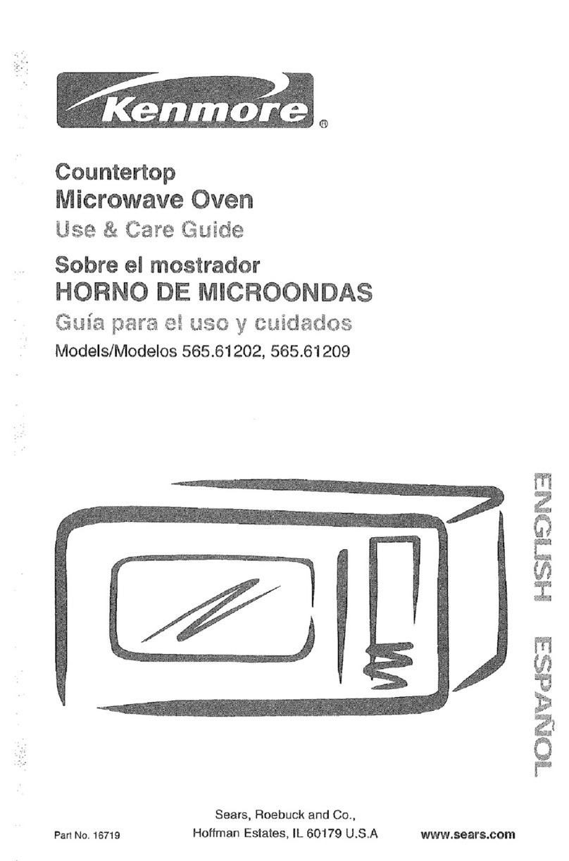 Kenmore Countertop Microwave Oven 565.61202 Use and care guide