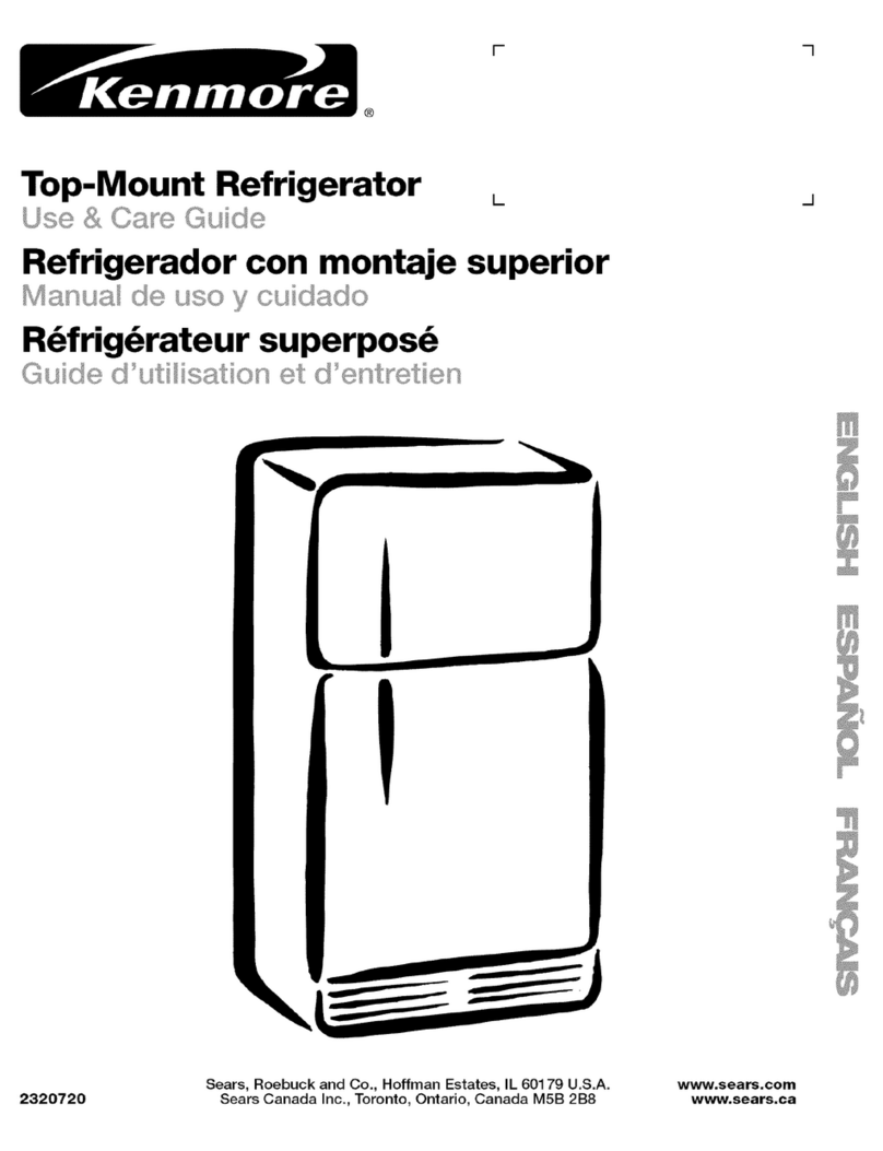 Kenmore Sears Top-mount refrigerator Use and care guide
