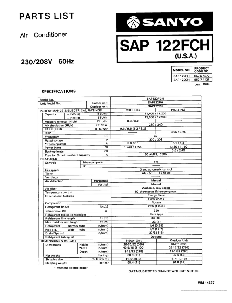 Sanyo SAP 122FCH User manual