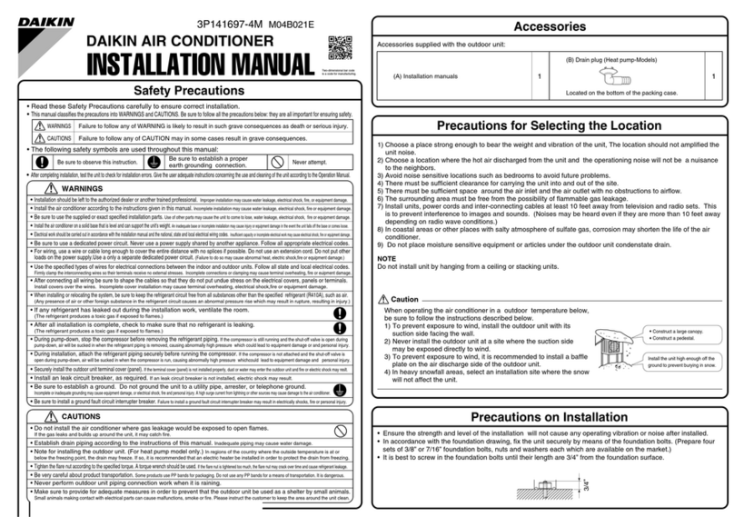 Daikin Air Conditioner installation manual
