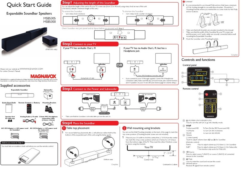 Magnavox MSB5305 quick start guide