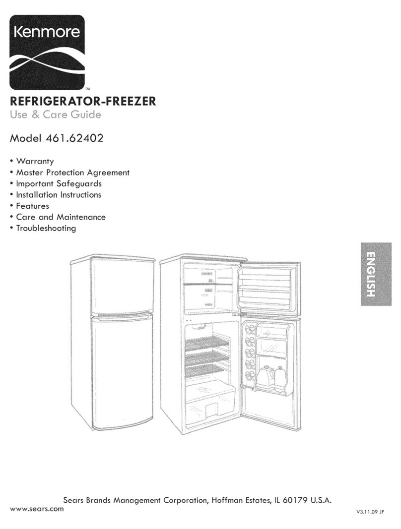 Kenmore Refrigerator-freezer 461.62402 Use and care guide