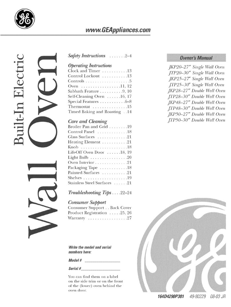 GE JKP20 owner's manual