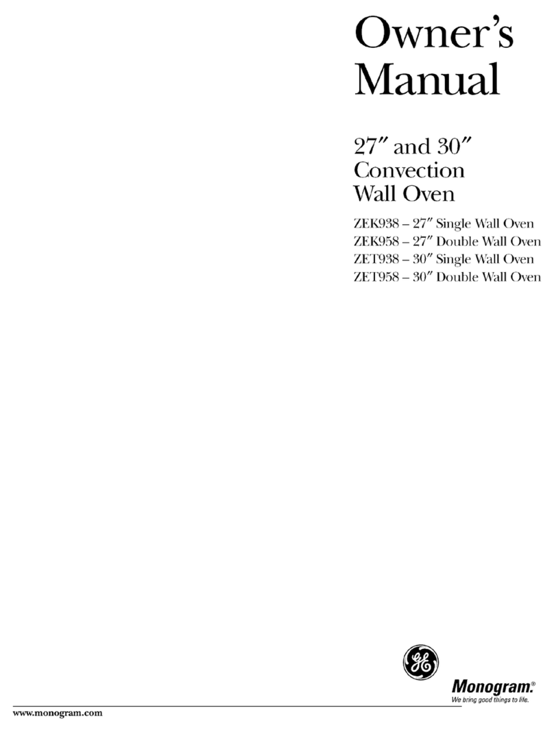 GE Monogram ZEK938 User manual