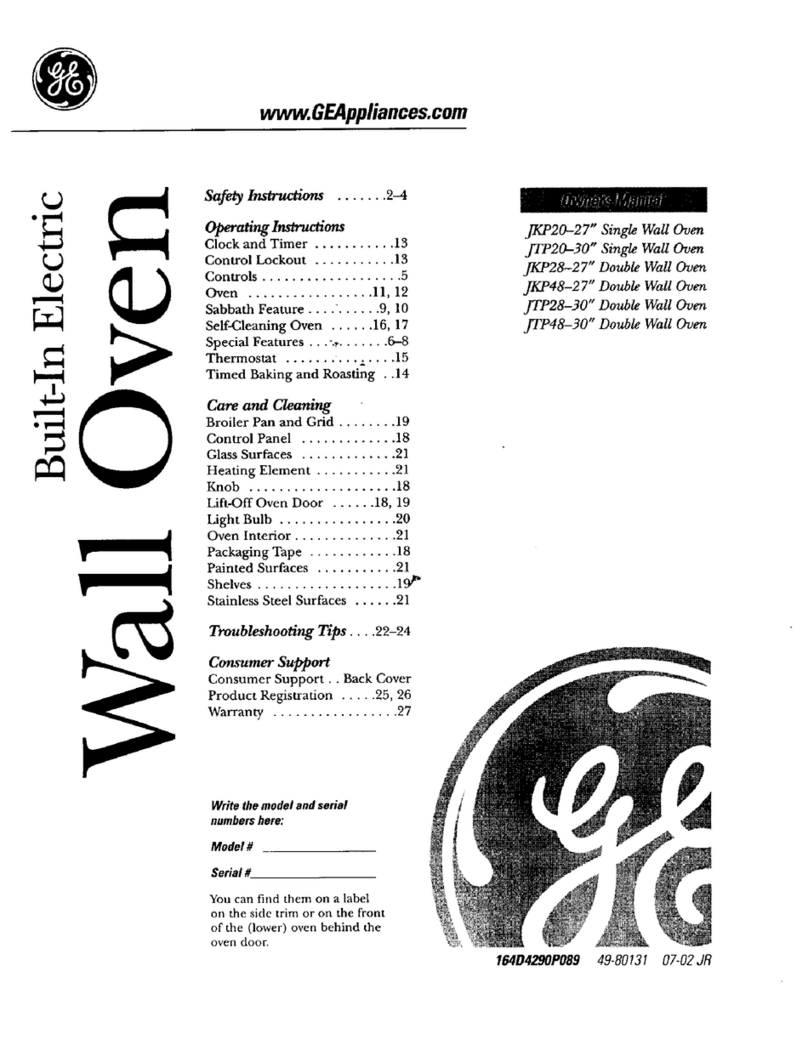 GE JKP20 User manual