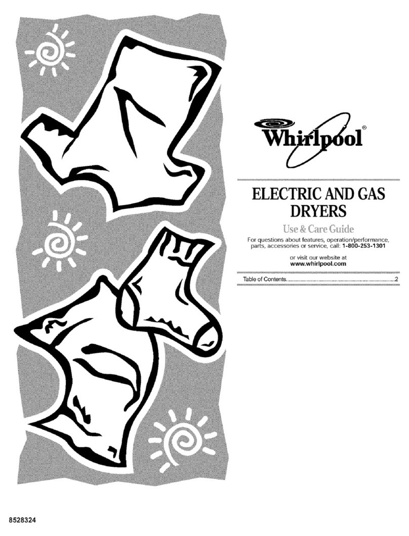 Kenmore Whirpool Electric and gas dryers User manual
