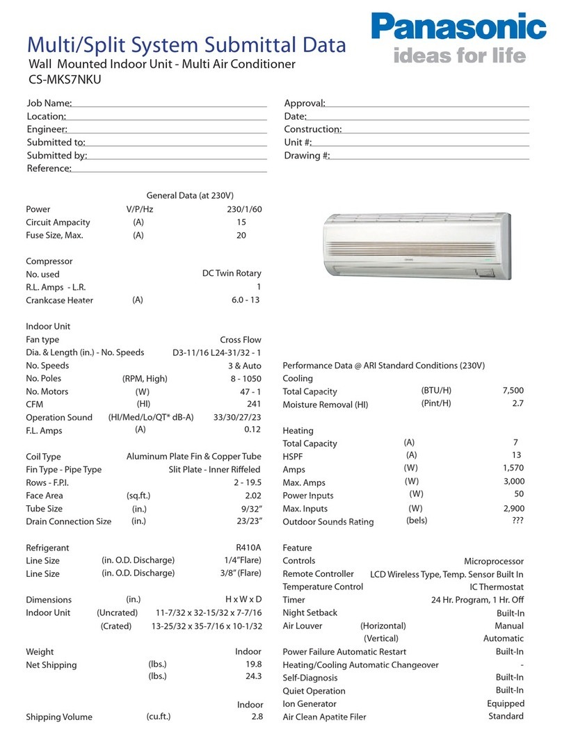 Panasonic CS-MKS7NKU Owner's manual