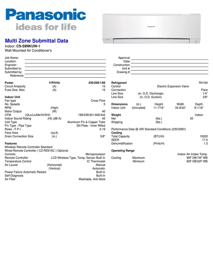 Panasonic CS-S9NKUW-1 Owner's manual
