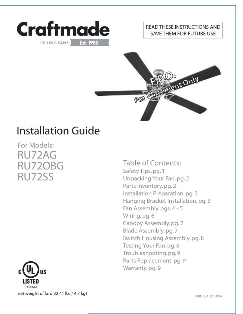 Craftmade RU72AG User manual
