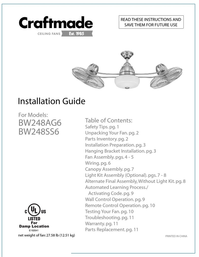 Craftmade BW248AG6 User manual