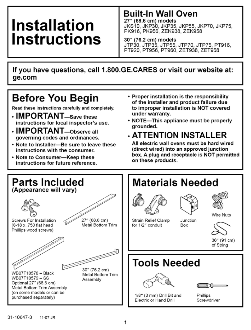 GE JKS10 User manual