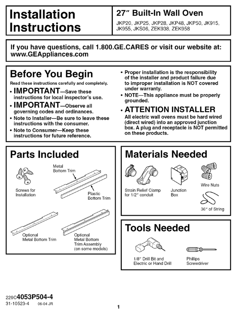 GE JKP20 User manual