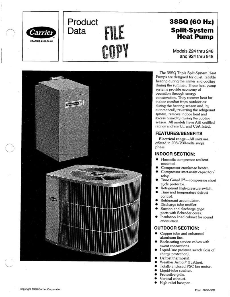 Carrier 38SQ Operation manual