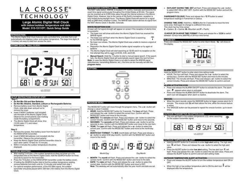 La Crosse Technology 513-1311OT User manual