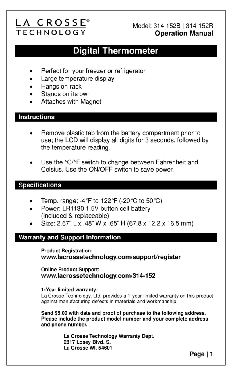 La Crosse Technology 314-152B User manual