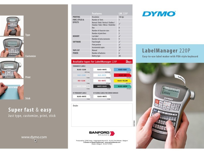 Dymo LabelManager 220P quick guide