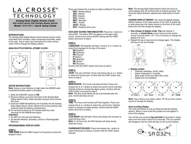 La Crosse Technology 513-1311 User manual La Crosse Technology 513-1311 User manual