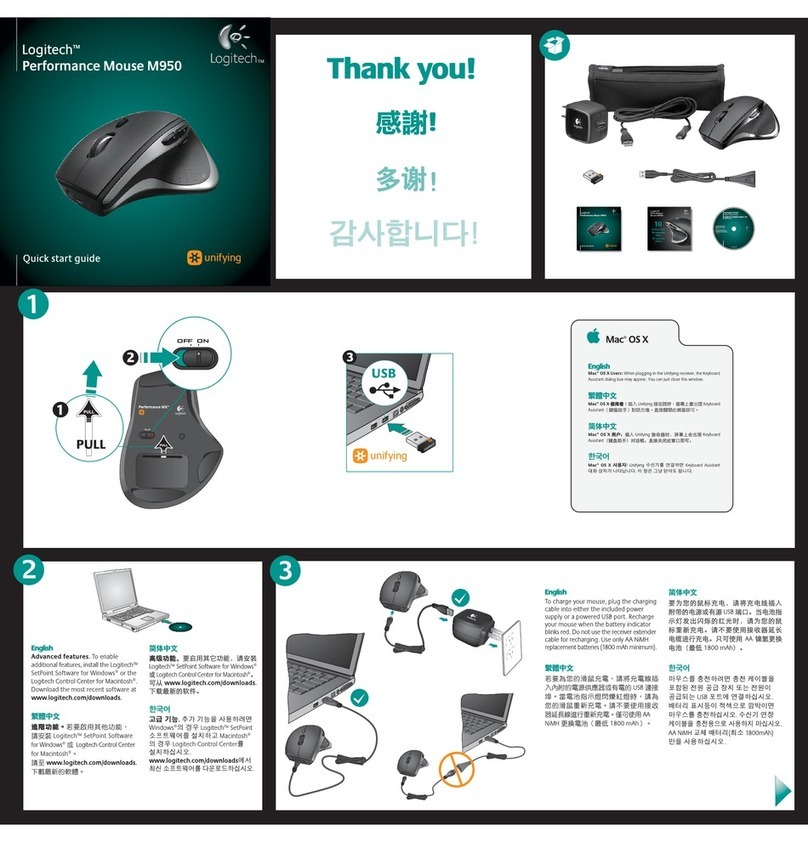 Logitech Performance M950 quick start guide
