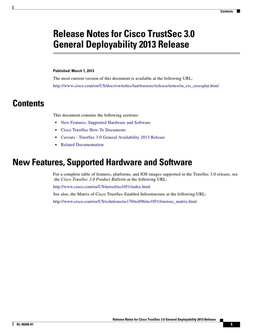 Cisco TrustSec 3.0 Release notes