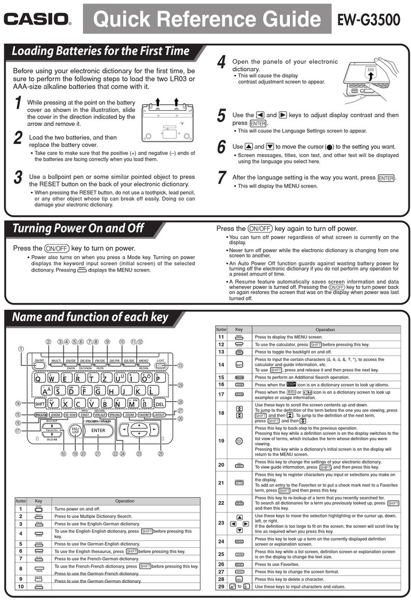Casio EW-G3500 User manual Casio EW-G3500 User manual