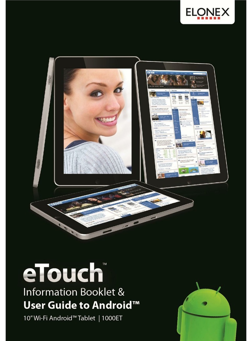 Elonex eTouch 10" Wi-Fi Android Tablet | 1000ET Information booklet & user guide