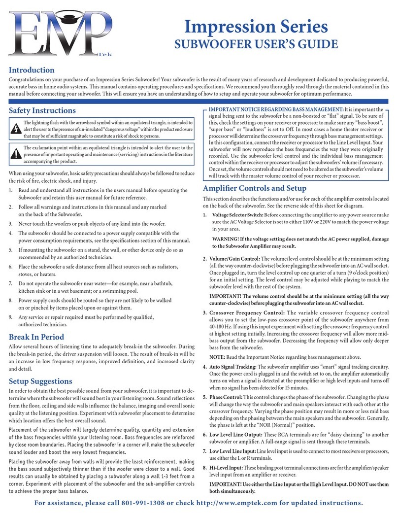 EMP Tek IMPRESSION SERIES User manual