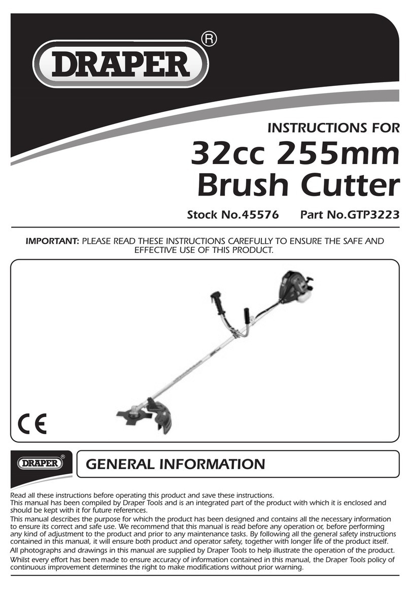 Draper 32cc 255mm Brush Cutter instructions