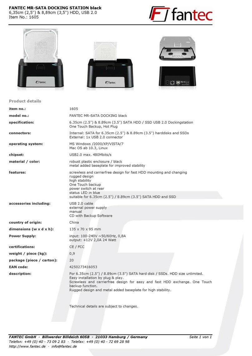 Fantec 1605 quick start