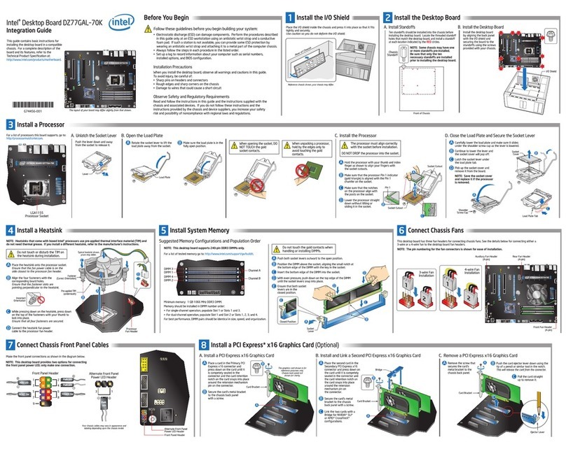 Intel DZ77GAL-70K Quick setup guide