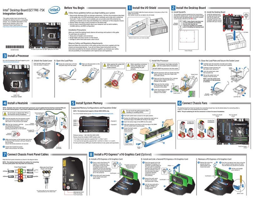 Intel DZ77RE-75K Quick setup guide