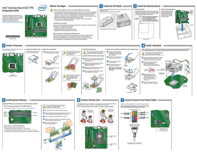 Intel DQ77MK Quick setup guide