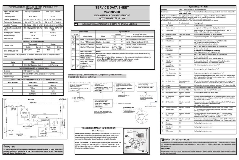 Frigidaire 242292200 Information