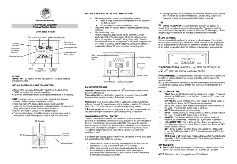 La Crosse Technology 512-807 Quick setup manual