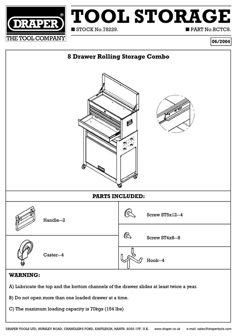 Draper Tool Storage instructions