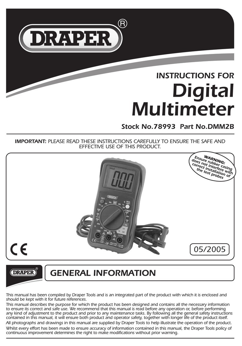 Draper Digital Multimeter User manual Draper Digital Multimeter User manual