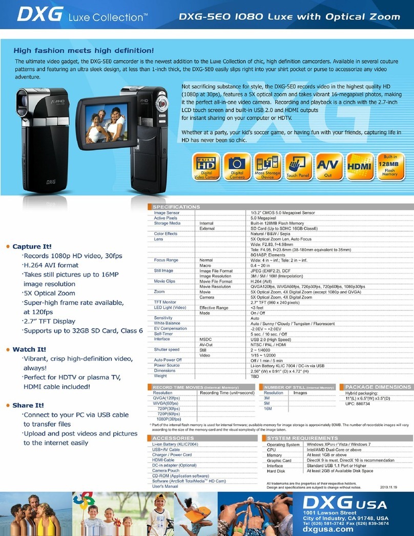 DXG DXG-5EO I080 Luxe with Optical Zoom User manual DXG DXG-5EO I080 Luxe with Optical Zoom User manual