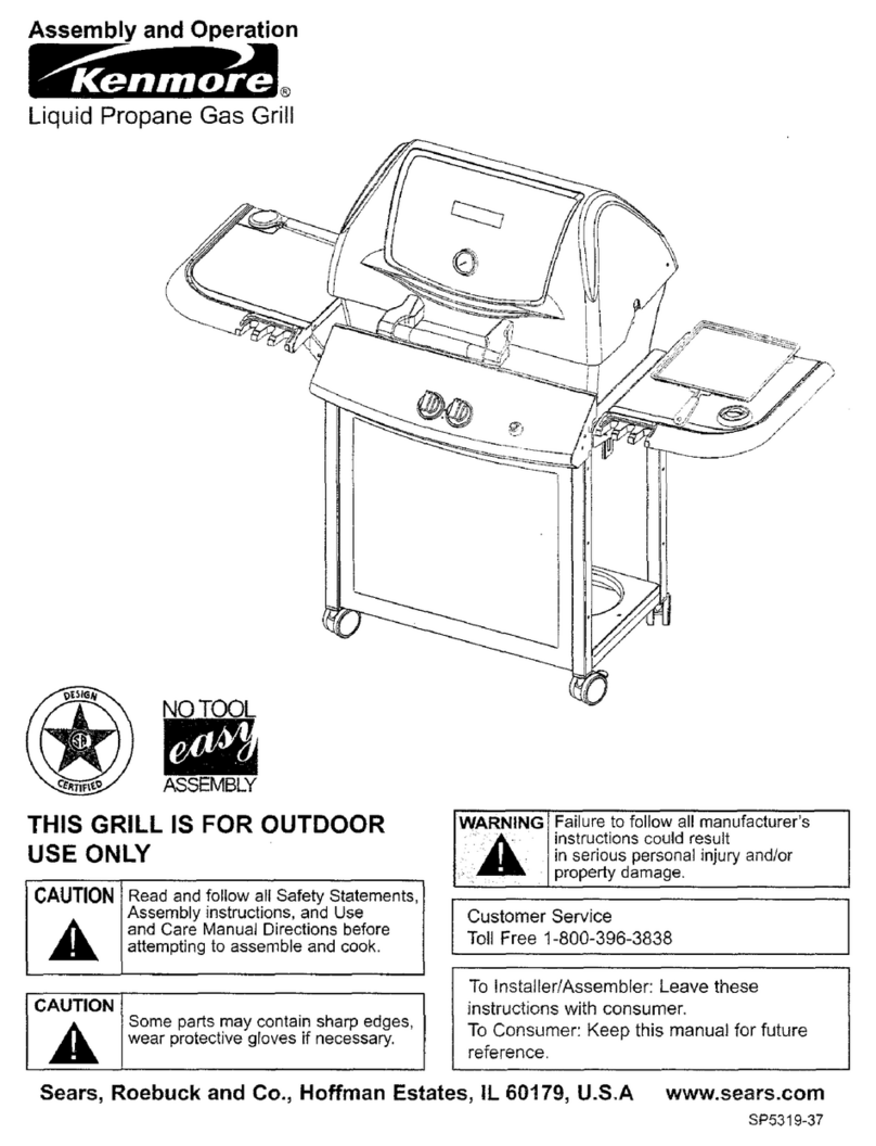 Kenmore Liquid propane gas grill Assemble and operation