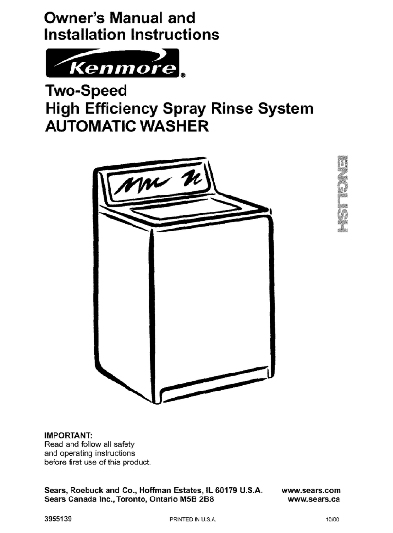 Kenmore Two-speed high efficiency spray rinse system automatic... Operating instructions