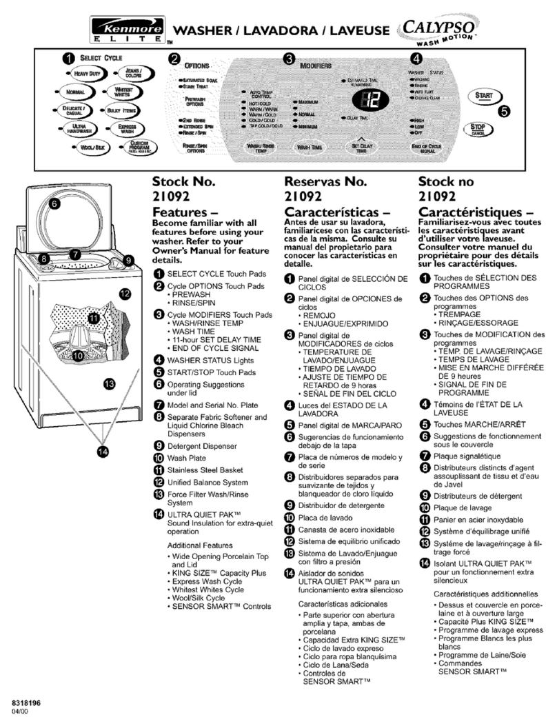 Kenmore 21092 user guide