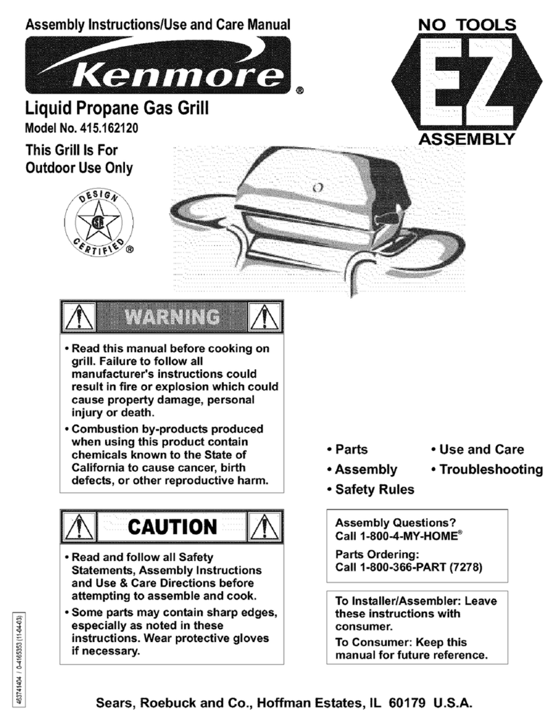 Kenmore 415.162120 Assembly instructions/use and care manual Kenmore 415.162120 Assembly instructions/use and care manual