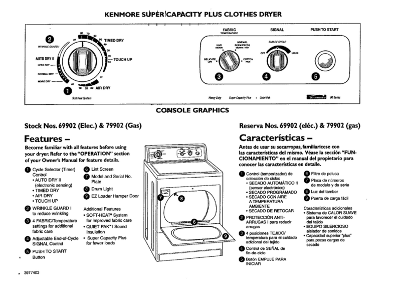 Kenmore 69902 Features