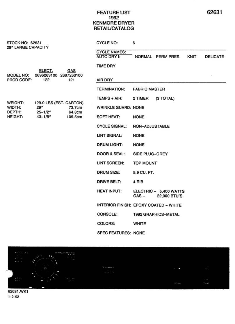 Kenmore 2696263100 Owner's manual