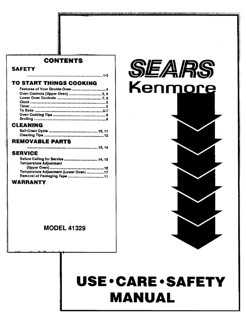 Kenmore Sears 41329 built-in oven Installation instructions
