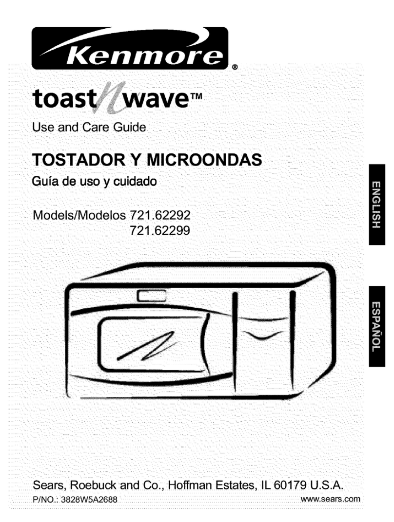 Kenmore Toast'n'wave 721.62292 Use and care guide