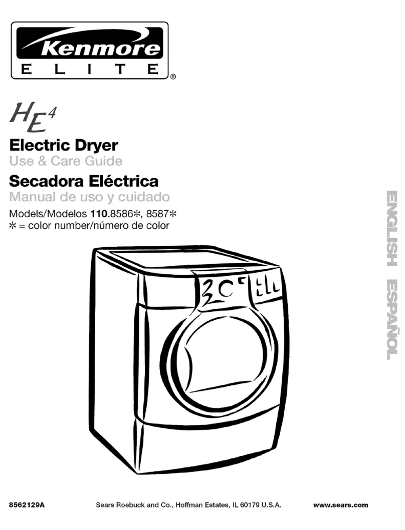 Kenmore HE 4 110.8586 User manual