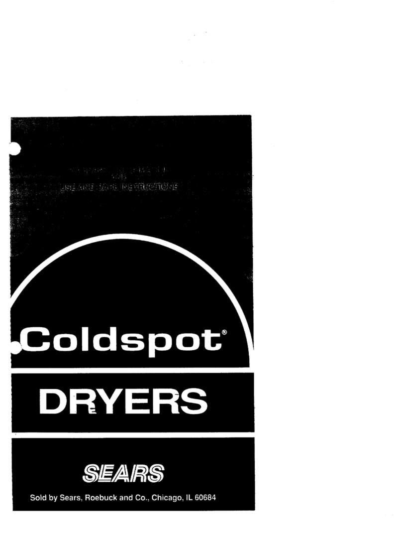 Kenmore Sears Coldspot Quick reference guide