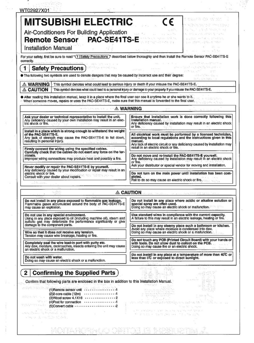 Mitsubishi PAC-SE41TS-E installation manual