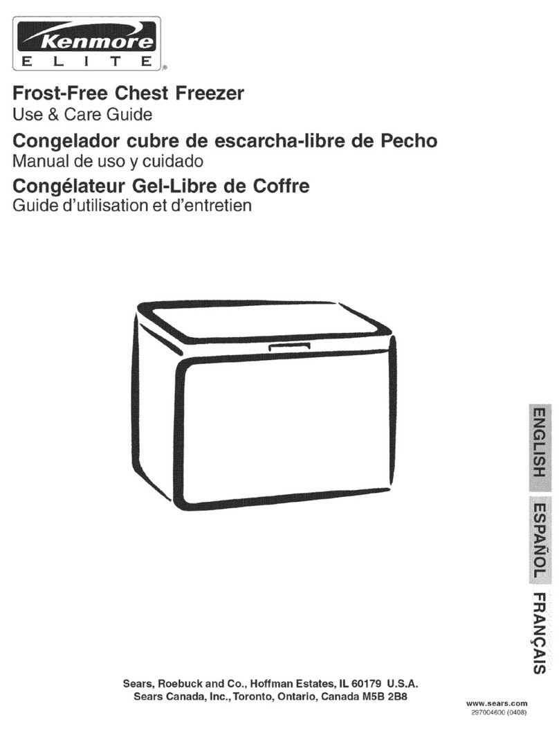 Kenmore Frost-free chest freezer Use and care guide
