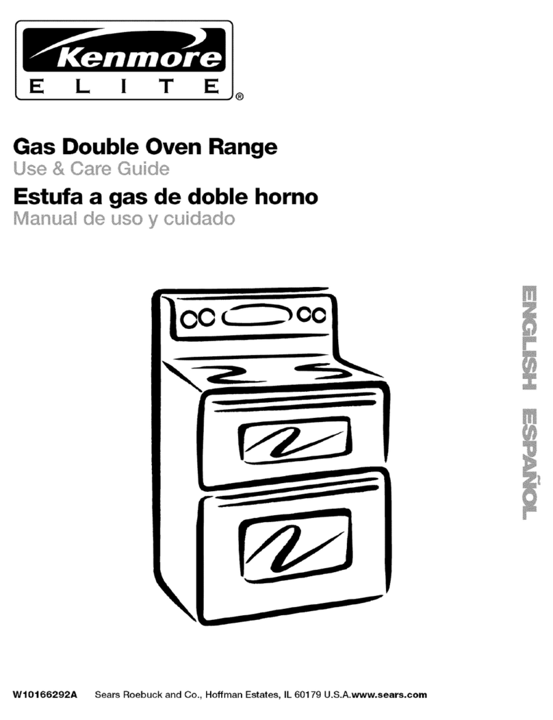 Kenmore Gas double oven range Use and care guide